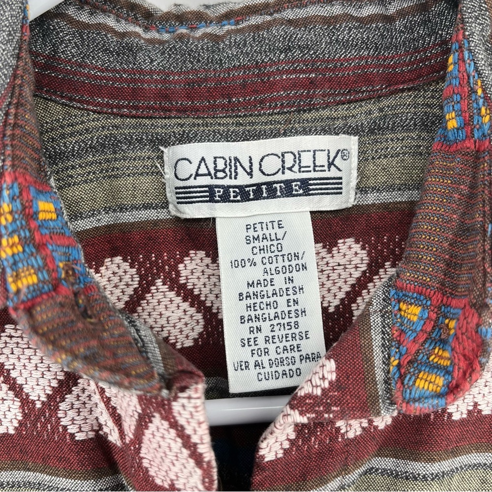 Vintage Cabin Creek Petite cottagecore Button Up Shirt Folk 90s Small - Picture 4 of 7
